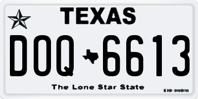 TX license plate DOQ6613