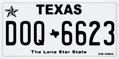 TX license plate DOQ6623