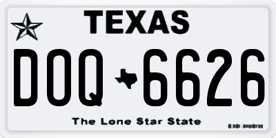 TX license plate DOQ6626