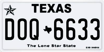 TX license plate DOQ6633