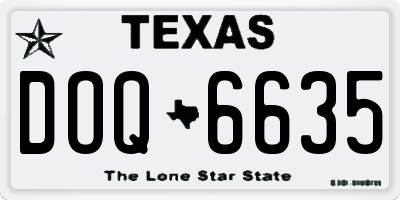 TX license plate DOQ6635