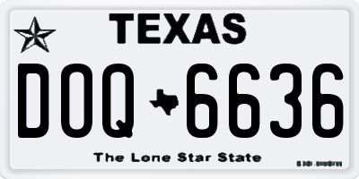 TX license plate DOQ6636