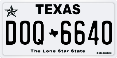 TX license plate DOQ6640