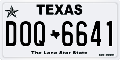 TX license plate DOQ6641
