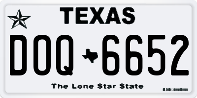 TX license plate DOQ6652