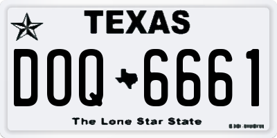 TX license plate DOQ6661