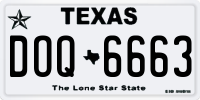 TX license plate DOQ6663