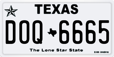 TX license plate DOQ6665