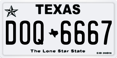 TX license plate DOQ6667