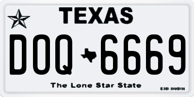 TX license plate DOQ6669