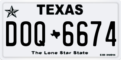 TX license plate DOQ6674