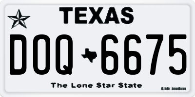 TX license plate DOQ6675