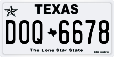TX license plate DOQ6678