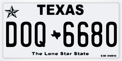 TX license plate DOQ6680