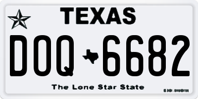TX license plate DOQ6682