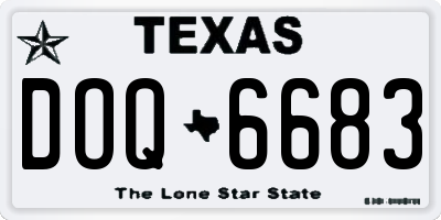 TX license plate DOQ6683