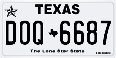 TX license plate DOQ6687