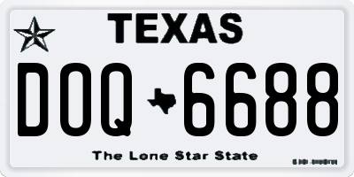 TX license plate DOQ6688
