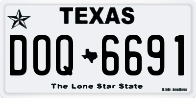 TX license plate DOQ6691