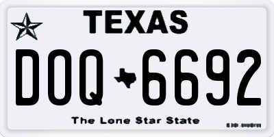 TX license plate DOQ6692