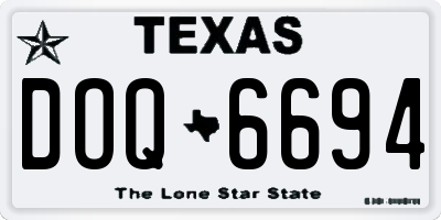 TX license plate DOQ6694