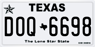 TX license plate DOQ6698