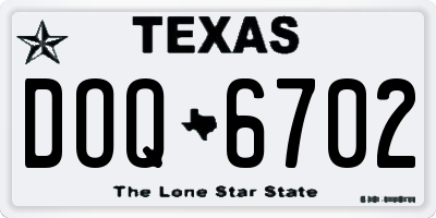 TX license plate DOQ6702