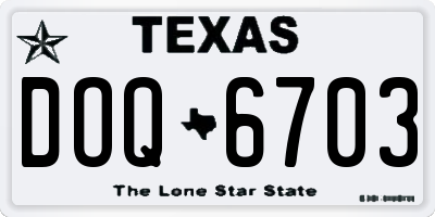 TX license plate DOQ6703