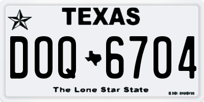 TX license plate DOQ6704