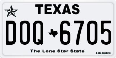 TX license plate DOQ6705