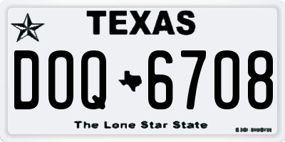 TX license plate DOQ6708