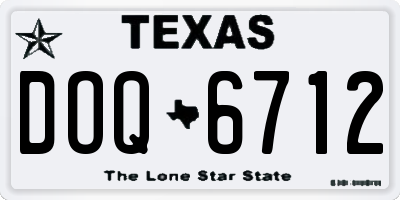 TX license plate DOQ6712