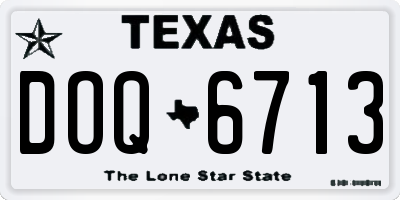TX license plate DOQ6713
