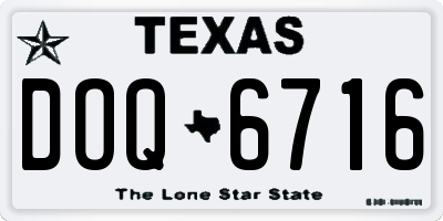 TX license plate DOQ6716