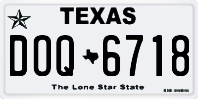 TX license plate DOQ6718
