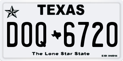 TX license plate DOQ6720