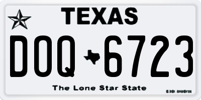 TX license plate DOQ6723