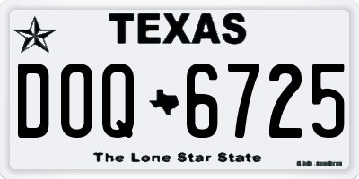 TX license plate DOQ6725