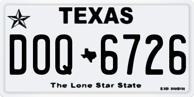 TX license plate DOQ6726