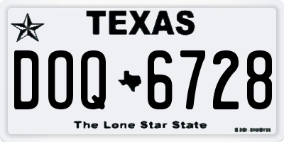 TX license plate DOQ6728