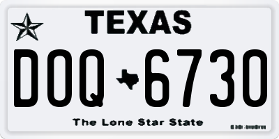 TX license plate DOQ6730