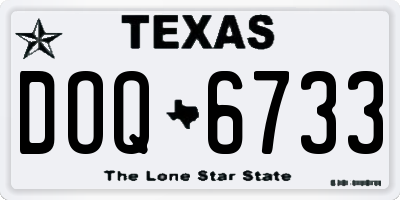 TX license plate DOQ6733