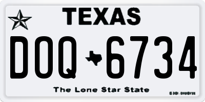 TX license plate DOQ6734