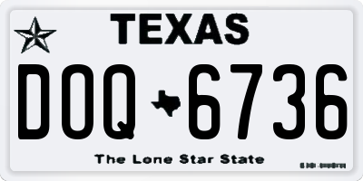 TX license plate DOQ6736