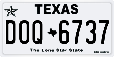 TX license plate DOQ6737