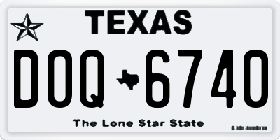 TX license plate DOQ6740