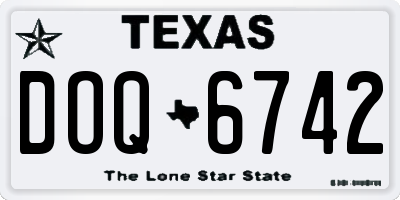 TX license plate DOQ6742
