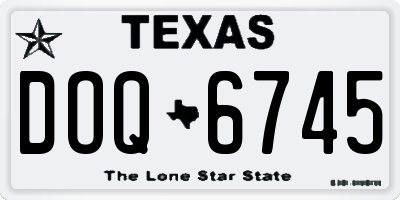 TX license plate DOQ6745