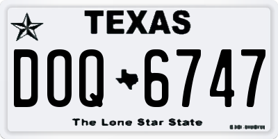 TX license plate DOQ6747
