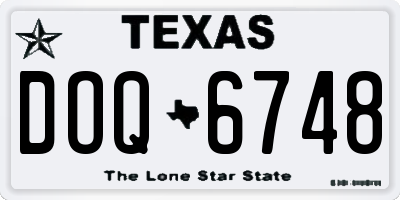 TX license plate DOQ6748